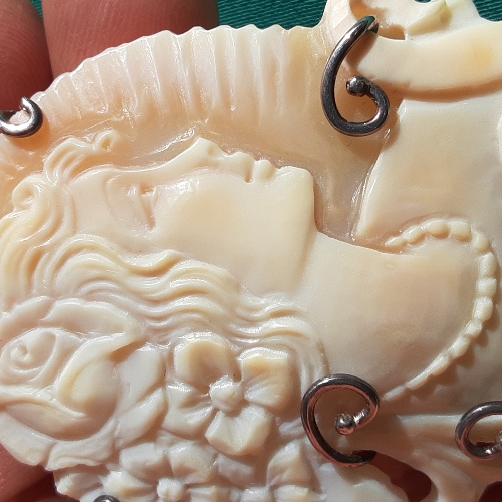 925 Genuine Hand Carved Cameo. Italy. Brooch, Pendant. FIRM. - Picture 16 of 17